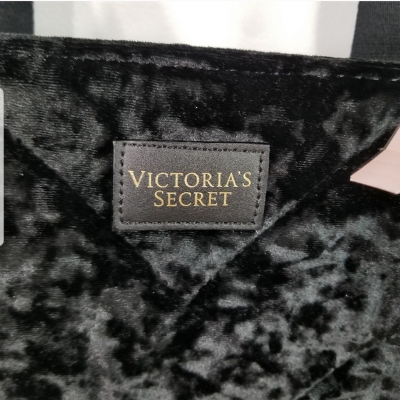 Victoria Secret Tote Bag Large black velvet NWT - Picture 2 of 8